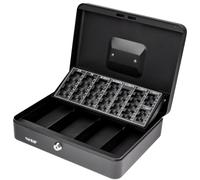 HMF 4215-02 Cash Box with EURO Coin Tray 30 x 24 x 9 cm, black