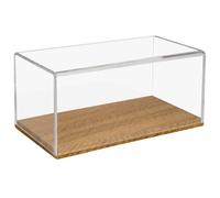 HMF 46873 Acrylic Display Case with Wooden Base for Model Cars 30 x 15 x 14 cm Transparent
