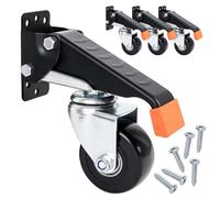 HMF 6750 Heavy Duty Castors 65 mm up to 300 kg Black PU Heavy Duty Castors Pack of 4