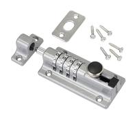 HMF Deadbolt 3591-09, Door Bolt with 4-Digit Combination Code Made of Zinc Alloy, 12.2 x 4 x 4.8 cm, Silver