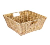 HMF Empty Gift Basket Storage Basket Woven Water Hyacinth with Handles Rectangular 30 x 30 x 12 cm Natural