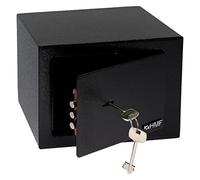 HMF Safe, Small with Key, Furniture Safe, 23 x 17 x 17 cm, Black