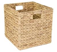 HMF Storage Basket, Braided Water Hyacinth Seagrass | Suitable for Kallax | 32 x 34.5 x 32 cm