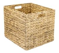 HMF Storage Basket for A4 Suspension Files for KALLAX Shelving Unit, Woven Water Hyacinth Basket with Handles | 33 x 38 x 32 cm | Natural