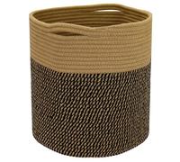 HMF Storage Basket with Hidden Handles, Round Basket Fits Kallax | 31 x 31 cm | Black Honey