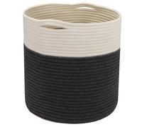 HMF Storage Basket with Hidden Handles, Round Basket Fits Kallax | 31 x 31 cm | White/Grey