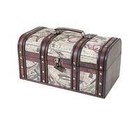 HMF Wooden Treasure Chest, Large Treasure Box with Decorative Lock for Children’s Parties | 38 x 20 x 19 cm | Cuba