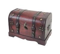 HMF Wooden Treasure Chest, Large Treasure Box with Decorative Lock for Children’s Parties | 40 x 23 x 27 cm | Cambodia