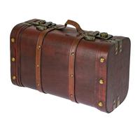 HMF Wooden treasure chest, large treasure box with snap fasteners, decorative vintage suitcase for children’s birthday, wedding or anniversary | 40 x 23.5 x 16.5 cm | Peru