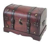 HMF Wooden Treasure Chest Large Treasure Chest with Decorative Lock for Children's Birthday Parties 40 x 23 x 27 cm Cambodia
