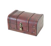 HMF Wooden Treasure Chest, Small Treasure Box with Decorative Lock for Children’s Parties | 30 x 20 x 15 cm | Spain