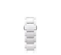 HMFANG 14 15 16 17 18 19 20 21 22 23 24 Mm Luxury Ceramic Band White Black Rose Gold Men's Ladies Watch Strap Bracelet Belt(White and white,23mm)