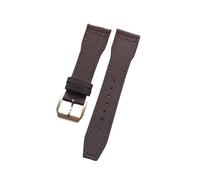 HMFANG 21mm 22mm Black Blue Green Brown Nylon Fabric Genuine Leather Watchband Compatible With Big Pilot Wacth Strap(Brown rose buckle,22mm)