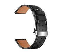 HMFANG 22mm leather watch strap quick release strap, compatible with Vivoactive 4S/Move 3S/Active S/Rey smartwatch accessories(Black,For Garmin Move 3S)