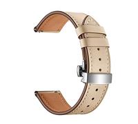 HMFANG 22mm leather watch strap quick release strap, compatible with Vivoactive 4S/Move 3S/Active S/Rey smartwatch accessories(Apricot,For Garmin Rey)