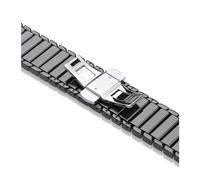 HMFANG 22mm Watch Band Compatible With Galaxy Watch 3 45mm Gear S3 Frontier Correa Ceramic Bracelet Watch GT 2 2e pro 46mm Straps(Black 1,22mm watch band)