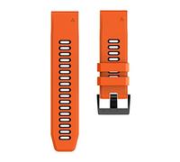 HMFANG 26MM 22MM 20MM QuickFit Strap Compatible With Garmin EPIX Fenix 7 7X 7S Solar 6 6X 6S Pro 5X 5S Plus/Instinct 2/Forerunner 945 Silicone Band(Orange black,For Fenix 6X Pro)