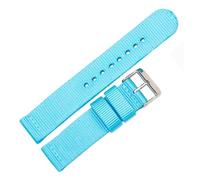HMFang 9Colors Nylon Canvas Watch Band Bracelet 18mm 20mm 22mm 24mm Quick Release Spring Bar(Light blue,20mm)