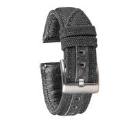 HMFANG Canvas Watch Bands Premium Material Quick Release Black Quality Nylon Watch Straps Steel Buckle 18mm 20mm 22mm 24mm(Black-111,20mm)
