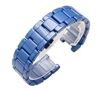 HMFANG Ceramic Watchband Compatible With GC Watches Band Notched Ceramic Bracelet Fashion(Blue,16X8mm)