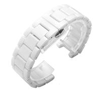 HMFANG Ceramic Watchband Compatible With GC Watches Band Notched Ceramic Bracelet Fashion(White,16X8mm)