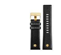 HMFang Cowhide Watchband Compatible with Diesel DZ4323 DZ1657 DZ4318 DZ7312 DZ7257 Men Watch Strap Bracelet 24MM 26MM 28MM 30MM(White Black,32mm)