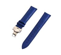 HMFANG Crocodile Genuine Leather Watch Band 12mm 13mm 14mm 15mm 16mm 17mm 18mm 19mm 20mm 21mm 22mm 24mm Watchband Butterfly Clasp Strap(Light Blue,15mm)