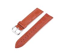 HMFang Crocodile Genuine Leather Watch Strap 10 12 13 14 15 16 17 18 19 20mm 21 22 23 24mm Band Steel Pin Buckcle Watchbands Belt(Light Brown,24mm)