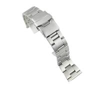HMFang Diving Silk Replacement Watch Band 18mm 20mm 22mm 24mm 26mm Straps Double Lock Buckle Stainless Steel Strap Metal Bracelet(Silver,22mm)