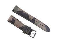 HMFANG Genuine Leather Suede Watch Strap Leather Retro Watchband 18mm 19mm 20mm 22mm Gray Blue Watch Accessories(Camouflage bn green,20mm)