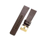 HMFang Genuine Leather Watchbands Compatible with Diesel Dz4290 Dz7395 Dz4344 Waterproof Cowhide Watch Strap 22 24 26 28 30mm(Coffee-Golden-K3,22mm)