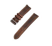 HMFANG Handmade Brown Leather Watchband 20 22 18MM Soft Antique Style First Layer Leather Strap For Men And Women(C color,19mm)