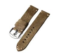 HMFang Handmade Italian Leather Strap, 20MM 22MM 24MM 26MM, High-end, Suitable for Men's Watchband(A Silver Buckle,22mm)