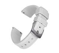HMFANG Luxury Summit Rubber Watch Band 20mm 22mm Quick Release Strap Slide Keeper Rubber Straps Waterproof Diving(White,20mm)