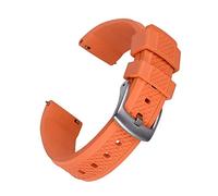 HMFANG Luxury Summit Rubber Watch Band 20mm 22mm Quick Release Strap Slide Keeper Rubber Straps Waterproof Diving(Orange,20mm)