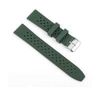 HMFANG New Fluorine Rubber Watch Strap Three Dimensional Honeycomb Quick Release Watchband Accessories Compatible With 18mm 20mm 22mm(Green silver buckle,18mm)