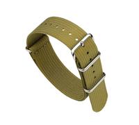 HMFANG New Ribbed Watch Strap 18mm 20mm 22mm Nylon Watch Straps Fabric Watchband Accessories Watch Band(KHAKI,20mm)