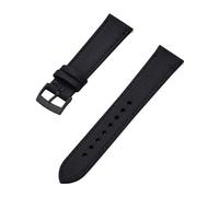 HMFang Nylon Canvas Watchband Genuine Leather Watch Strap 18/20/22mm Waterproof Sailcloth Band(Black-Black,22mm)