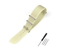 HMFANG Ribbed Watch Strap 20mm 22mm 18mm Rugged Nylon Straps Retro Watchband Fabric Bands(BEIGE,18mm)
