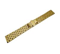 HMFANG Stainless Steel Watchband Metal Watch Band Premium Solid Polished Bracelet Straps Curved End 24mm 23m 22mm 21mm 20mm 19mm 18mm(Gold,23mm)