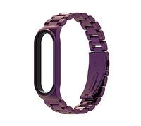 HMFang Suitable Compatible With Band 6/5 Strap Mi 3 4 Watchbands Universal Wristband Metal Bamboo Joint 304 Stainless Steel Watch Bands(16)