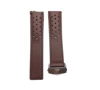 HMFang Watch Band Rubber Soft Durable Silicone Compatible With TAG HEUER Strap MONACO Bracelet 22mm24mm FORMULA1 Watch Strap(Brown-silver,24mm with logo)