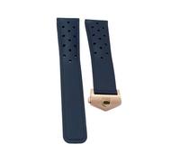 HMFang Watch Band Rubber Soft Durable Silicone Compatible With TAG HEUER Strap MONACO Bracelet 22mm24mm FORMULA1 Watch Strap(Blue rose,22mm With logo)