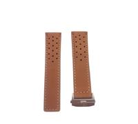 HMFang Watch Band Rubber Soft Durable Silicone Compatible With TAG HEUER Strap MONACO Bracelet 22mm24mm FORMULA1 Watch Strap(Yellow brown silver,22mm With logo)