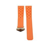 HMFang Watch Band Rubber Soft Durable Silicone Compatible With TAG HEUER Strap MONACO Bracelet 22mm24mm FORMULA1 Watch Strap(Orange silver,22mm)