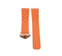 HMFang Watch Band Rubber Soft Durable Silicone Compatible With TAG HEUER Strap MONACO Bracelet 22mm24mm FORMULA1 Watch Strap(Orange rose,22mm)