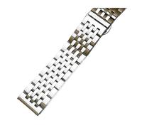 HMFang Watch Strap Bracelet 12mm 14mm 16mm 17mm 18mm 19mm 20mm 21mm 22mm 23mm 24mm Stainless Steel Metal Watch Band T41 Silver Gold(Silver,22mm)