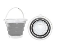 Hmfmdy 5L Collapsible Plastic Bucket, Foldable With Sturdy Handle, Space Saving Multi Purpose Bin, Portable Water Bucket, Cleaning Fishing Camping Baskets for Pet Feeding, Home Cleaning