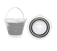 Hmfmdy Collapsible Bucket, 10L Foldable Plastic Bucket With Sturdy Handle, Space Saving Multi Purpose Bin, Portable Cleaning Fishing Camping Water Baskets for Pet Feeding, Home Cleaning