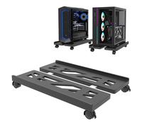 Hmfmdy Mobile CPU Stand, Desktop PC Stand, Adjustable Computer Tower Stands CPU Rolling Stands, Computer Mobile Cart Holder with Locking Rolling